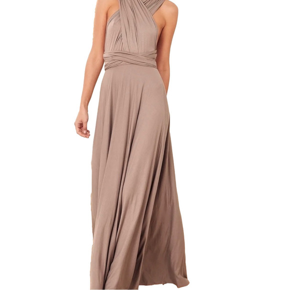 Champagne Convertible Wrap Dress Size Medium Voted Number 1 Dress on Earth - Picture 1 of 15